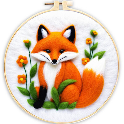 CHENISTORIA 20x20 cm vilnas filcēšanas krāsošanas komplekts Alpaca, Hamster Diy Aninal filca amatniecības komplekts Filca adata roku darbam dāvanai