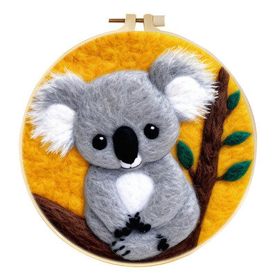 CHENISTORIA 20x20 cm vilnas filcēšanas krāsošanas komplekts Alpaca, Hamster Diy Aninal filca amatniecības komplekts Filca adata roku darbam dāvanai