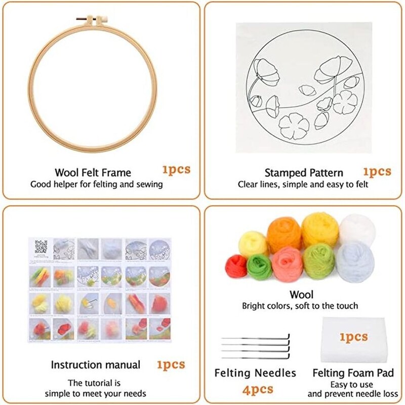 CHENISTORIA 20x20 cm vilnas filcēšanas krāsošanas komplekts Alpaca, Hamster Diy Aninal filca amatniecības komplekts Filca adata roku darbam dāvanai