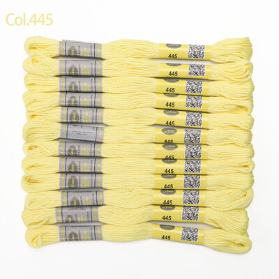 Bézs aranysárga 12 DB 8M gombolyag dupla mercerizált egyiptomi pamut hímzőselyem keresztszemes cérna 51 színben elérhető