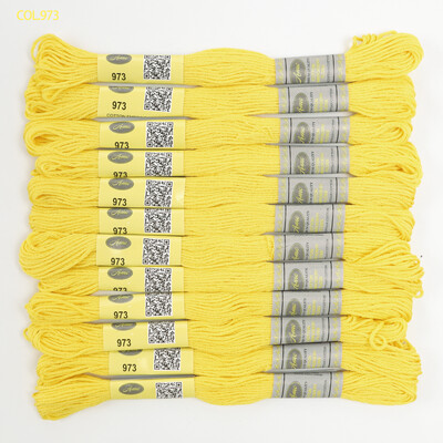 Bézs aranysárga 12 DB 8M gombolyag dupla mercerizált egyiptomi pamut hímzőselyem keresztszemes cérna 51 színben elérhető