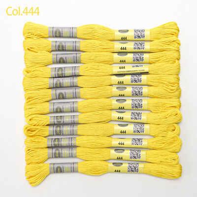 Bézs aranysárga 12 DB 8M gombolyag dupla mercerizált egyiptomi pamut hímzőselyem keresztszemes cérna 51 színben elérhető