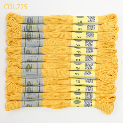 Bézs aranysárga 12 DB 8M gombolyag dupla mercerizált egyiptomi pamut hímzőselyem keresztszemes cérna 51 színben elérhető