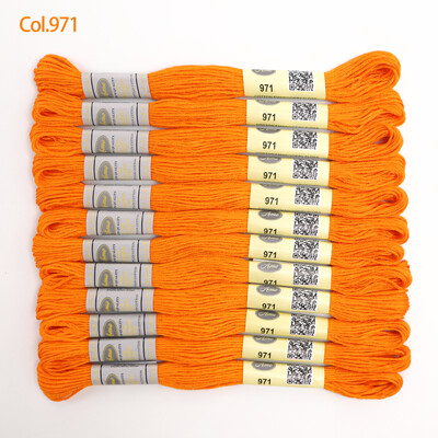 Bézs aranysárga 12 DB 8M gombolyag dupla mercerizált egyiptomi pamut hímzőselyem keresztszemes cérna 51 színben elérhető