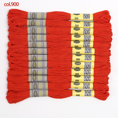 Bézs aranysárga 12 DB 8M gombolyag dupla mercerizált egyiptomi pamut hímzőselyem keresztszemes cérna 51 színben elérhető