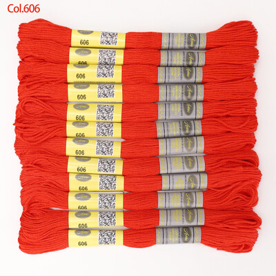 Bézs aranysárga 12 DB 8M gombolyag dupla mercerizált egyiptomi pamut hímzőselyem keresztszemes cérna 51 színben elérhető