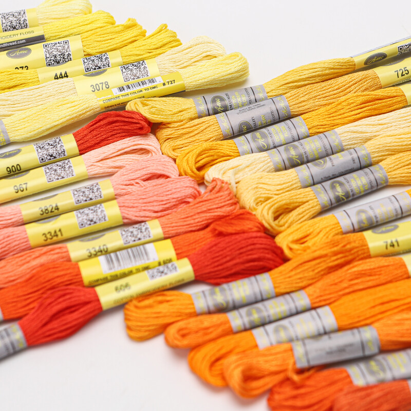 Bézs aranysárga 12 DB 8M gombolyag dupla mercerizált egyiptomi pamut hímzőselyem keresztszemes cérna 51 színben elérhető