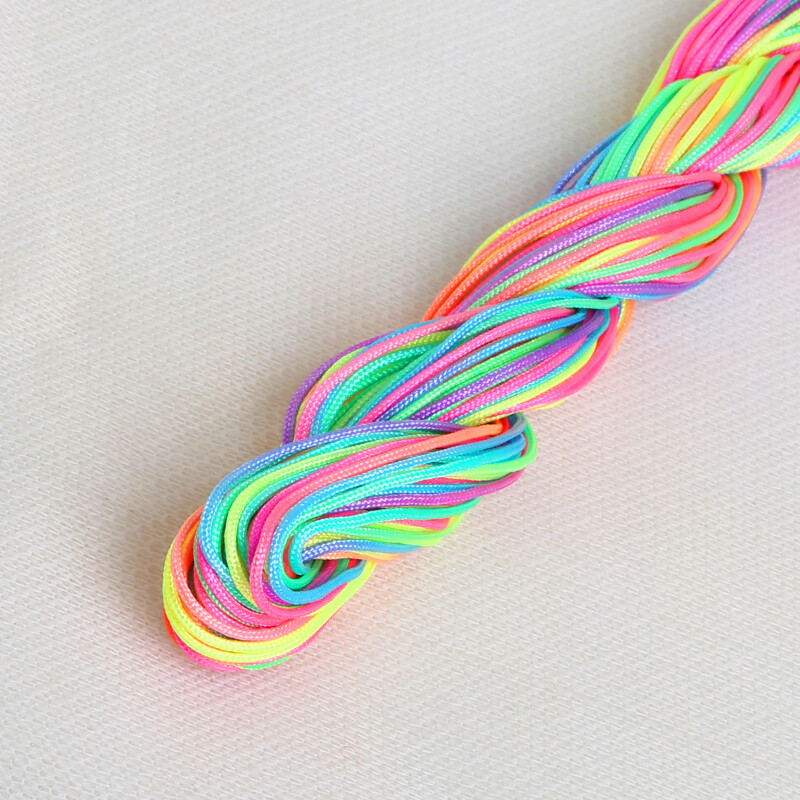 24 метра/ролка 1 мм цветен конец за бродиране на кръстат бод за направата на гривна, плетена на една кука прежда за плетене, полиестер, памук, шевни конци