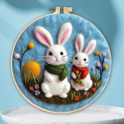 Állattűs nemezelő festés keretkészlettel kezdőknek barkácsolt gyapjútűfilc kezdőkészlet lakberendezési kézműves