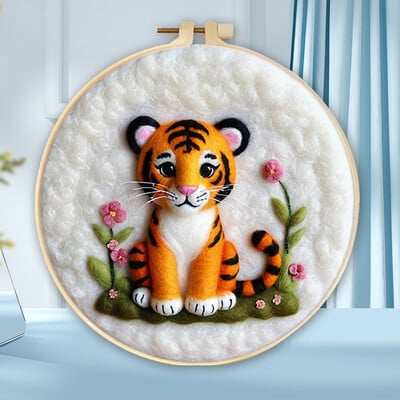 Állattűs nemezelő festés keretkészlettel kezdőknek barkácsolt gyapjútűfilc kezdőkészlet lakberendezési kézműves