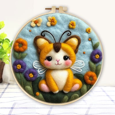 Állattűs nemezelő festés keretkészlettel kezdőknek barkácsolt gyapjútűfilc kezdőkészlet lakberendezési kézműves