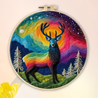 Állattűs nemezelő festés keretkészlettel kezdőknek barkácsolt gyapjútűfilc kezdőkészlet lakberendezési kézműves