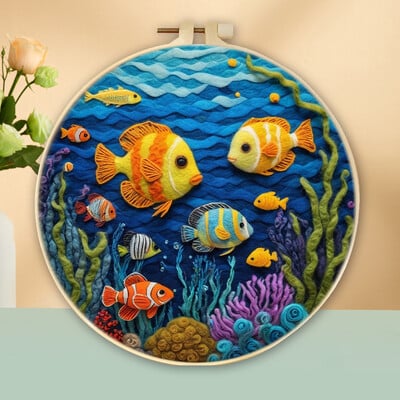 Állattűs nemezelő festés keretkészlettel kezdőknek barkácsolt gyapjútűfilc kezdőkészlet lakberendezési kézműves