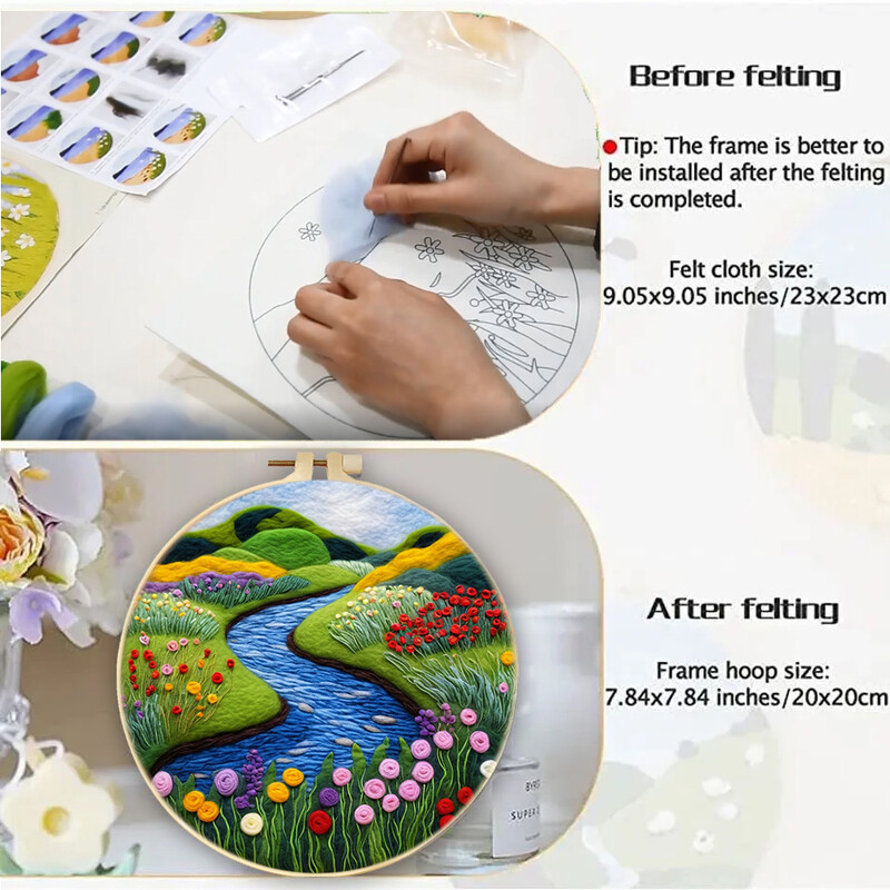 Állattűs nemezelő festés keretkészlettel kezdőknek barkácsolt gyapjútűfilc kezdőkészlet lakberendezési kézműves