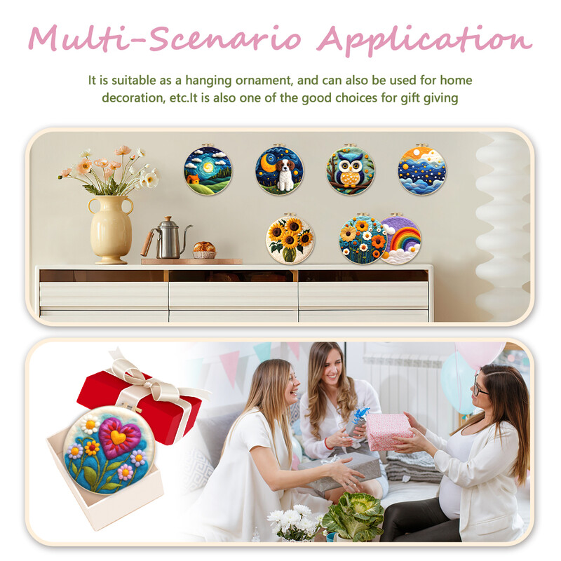 Állattűs nemezelő festés keretkészlettel kezdőknek barkácsolt gyapjútűfilc kezdőkészlet lakberendezési kézműves