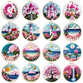 CHENISTORY adatų veltinio pradinis rinkinys Vilnos dažymo rožinės spalvos kraštovaizdžio rinkinį sudaro vilnos maišelis vėlimo adatos putplasčio padėklas, veltinio audinys pasidaryk pats