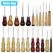 Šilo s drvenom drškom Alat za šivanje Šilo za bušenje rupa u koži Šilo za DIY Ručni šivač Alat za popravak cipela