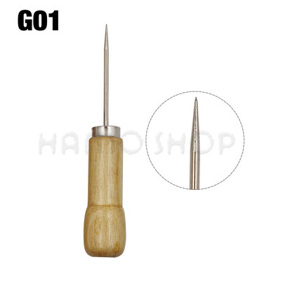Šilo s drvenom drškom Alat za šivanje Šilo za bušenje rupa u koži Šilo za DIY Ručni šivač Alat za popravak cipela