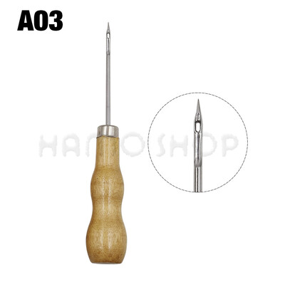 Šilo s drvenom drškom Alat za šivanje Šilo za bušenje rupa u koži Šilo za DIY Ručni šivač Alat za popravak cipela