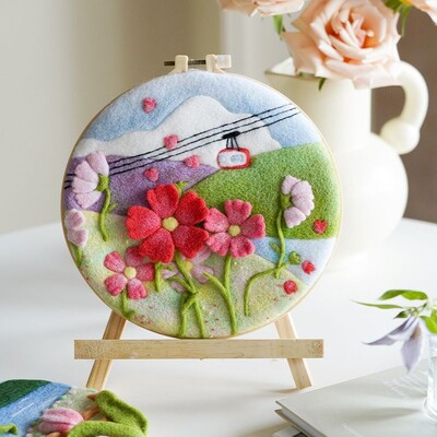 CHENISTORY 20x20cm rėmo vilnos vėlimas tapyba "pasidaryk pats" vilnos siuvinėjimo rinkinys Juokingas vilnos adatų veltinio paveikslėlių rinkinys amatų tapybos dovana