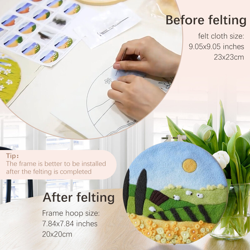 CHENISTORY 20x20cm rėmo vilnos vėlimas tapyba "pasidaryk pats" vilnos siuvinėjimo rinkinys Juokingas vilnos adatų veltinio paveikslėlių rinkinys amatų tapybos dovana