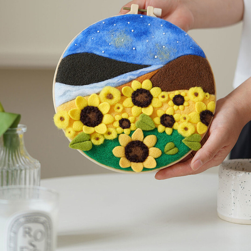 CHENISTORY 20x20cm rėmo vilnos vėlimas tapyba "pasidaryk pats" vilnos siuvinėjimo rinkinys Juokingas vilnos adatų veltinio paveikslėlių rinkinys amatų tapybos dovana