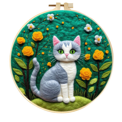 Vilnos veltinio rinkinys adatų vėlimo įrankis Vilnos gyvūnų veltinio tapyba su paveikslėliu „Pasidaryk pats“ rankų darbo adatų veltinio rinkinys, naudojamas namų dekoravimui