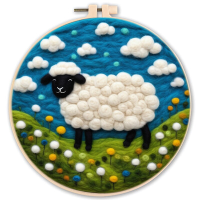 Vilnos veltinio rinkinys adatų vėlimo įrankis Vilnos gyvūnų veltinio tapyba su paveikslėliu „Pasidaryk pats“ rankų darbo adatų veltinio rinkinys, naudojamas namų dekoravimui