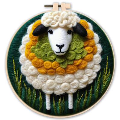 Vilnos veltinio rinkinys adatų vėlimo įrankis Vilnos gyvūnų veltinio tapyba su paveikslėliu „Pasidaryk pats“ rankų darbo adatų veltinio rinkinys, naudojamas namų dekoravimui