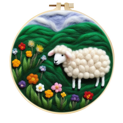 Vilnos veltinio rinkinys adatų vėlimo įrankis Vilnos gyvūnų veltinio tapyba su paveikslėliu „Pasidaryk pats“ rankų darbo adatų veltinio rinkinys, naudojamas namų dekoravimui