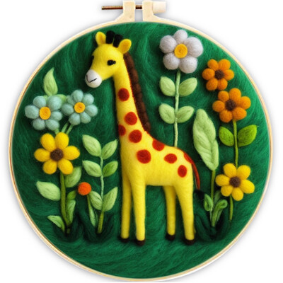 Vilnos veltinio rinkinys adatų vėlimo įrankis Vilnos gyvūnų veltinio tapyba su paveikslėliu „Pasidaryk pats“ rankų darbo adatų veltinio rinkinys, naudojamas namų dekoravimui