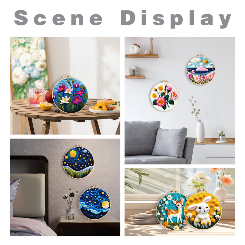 Vilnos veltinio rinkinys adatų vėlimo įrankis Vilnos gyvūnų veltinio tapyba su paveikslėliu „Pasidaryk pats“ rankų darbo adatų veltinio rinkinys, naudojamas namų dekoravimui