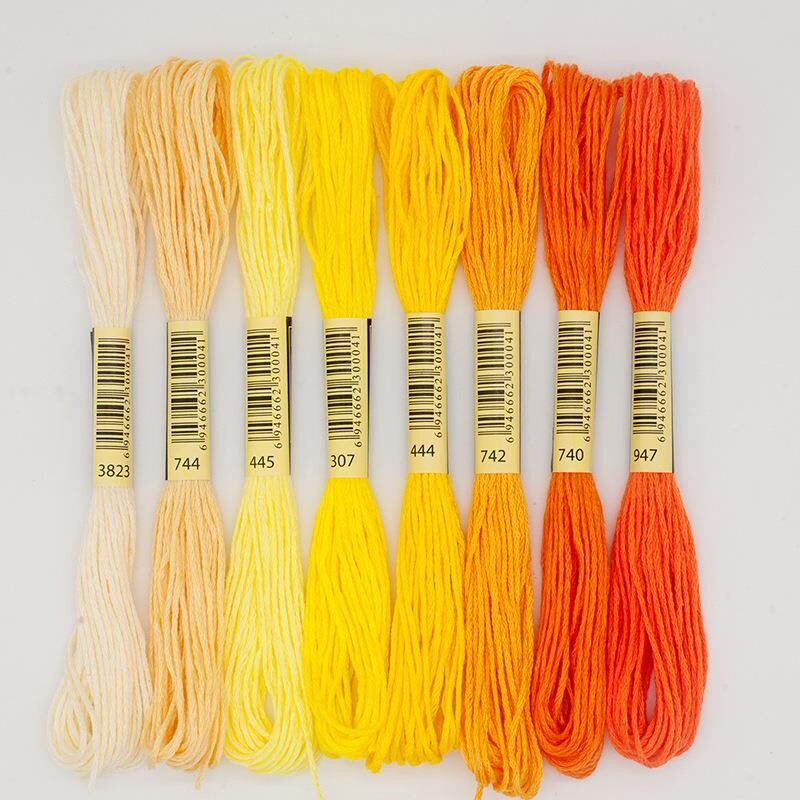 Siuvinėjimas kryželiu Unikalus stilius 8 Siuvinėjimo kryželiu medvilnės siūlai Siuvinėjimo sruogos Rankdarbiams skirtos gradiento spalvos