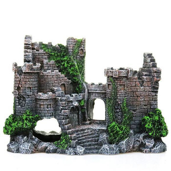 Creative Castle Shape Fish Tank Ornaments Διακόσμηση τοπίου Resin Rockery Ενυδρείο Resin Rockery Home Craft Ornaments D9262