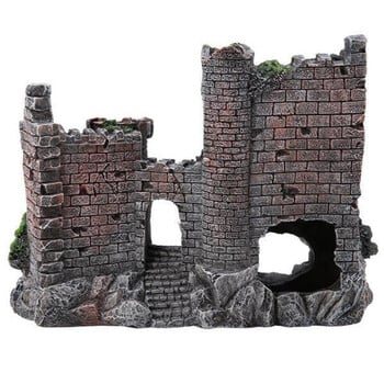 Creative Castle Shape Fish Tank Ornaments Διακόσμηση τοπίου Resin Rockery Ενυδρείο Resin Rockery Home Craft Ornaments D9262