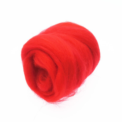 66S Red Color serijos vilnos pluoštas adatiniam vėlimui šlapias vėlimas Vilnos vėlimas Rankų darbo verpimas „pasidaryk pats“ amatų medžiagos