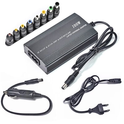 Nastaviteľná nabíjačka do auta 120W 220V 110V až 12V 15V 16V 18V 19V 20V 22V 24V, univerzálny AC/DC napájací adaptér, USB, pre notebook