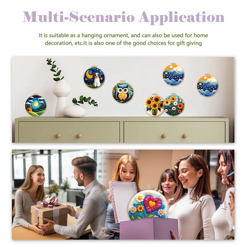 SDOYUNO vilnos vėlimo įrankiai Miško medžių peizažas Rankdarbiai Veltinis, pasidaryk pats, amatų reikmenys Vilnos užvalkalų rinkinys Adatų vėlimo rinkinys Rankdarbiai