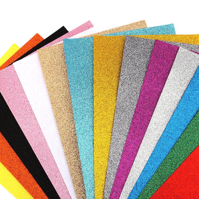 Nanchuang 1mm Storis Blizgučiai Spalvingas Neaustinis Veltinio Audinys Vestuvių Vakarėliui Namų dekoravimui Girliandos medžiaga 20x30cm