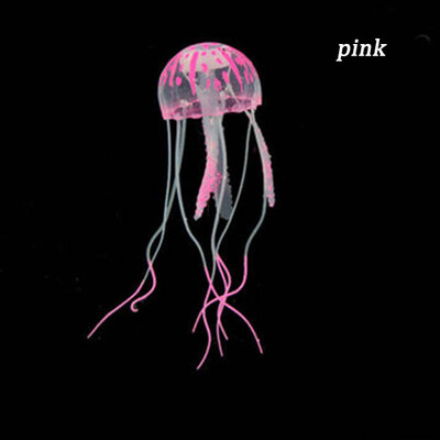 Krāsains mākslīgs kvēlojošs efekts Medūzu zivju tvertnes akvārija dekors Mini zemūdenes rotājumi Ūdens mājdzīvnieku piederumi