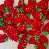 3 DB gyapjú barkácsolt eperszeletek félkész termékek nagy zsír retek Aranyos törött barkács hajcsat ruházati kiegészítők 크로쉐