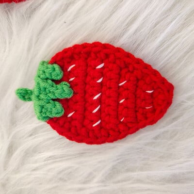 3 DB gyapjú barkácsolt eperszeletek félkész termékek nagy zsír retek Aranyos törött barkács hajcsat ruházati kiegészítők 크로쉐