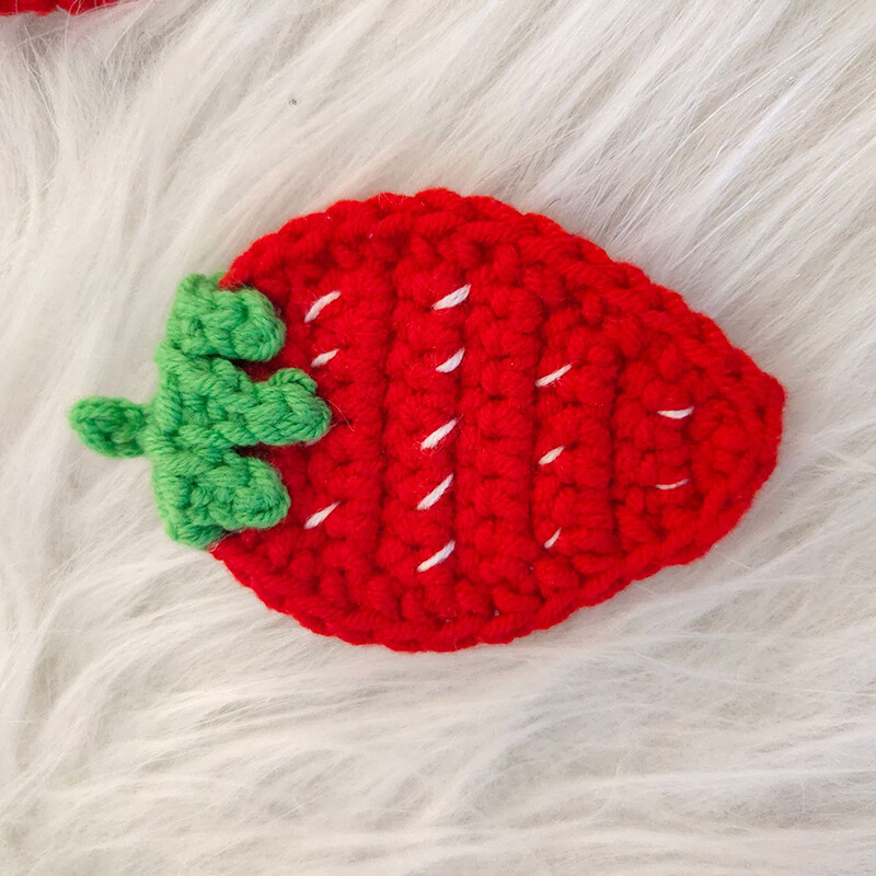 3 DB gyapjú barkácsolt eperszeletek félkész termékek nagy zsír retek Aranyos törött barkács hajcsat ruházati kiegészítők 크로쉐