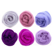 10 g / 50 g / 100 g Violetinė serija Vilnos pluošto gėlės Gyvūnų žaislas Vilna besisukanti adata vėlimas Verpimas "pasidaryk pats" amatų medžiagos Veltinis Kalėdos