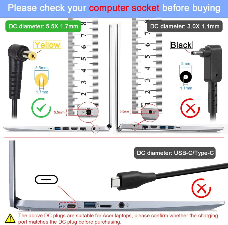 19V 2.37A Adaptor AC pentru laptop pentru Acer Travelmate P238 P256 P258 P276 P277 P449 ADP-45HE B A13-045N2A N15W3 N15Q3