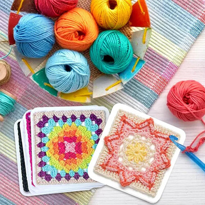 50 de bucăți Se potrivește modele The Granny Square Card Decks Kit de tricotat pentru adulți Set de modele tricotate DIY