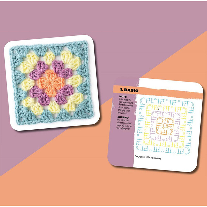 50 komada Mix Matches Designs The Granny Square Card Decks Komplet za pletenje za odrasle DIY set pletenih uzoraka