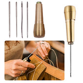 Réz csüllőkészlet Bőrvarróvászon sátorcipők Varró csőr Kúpos szerszámok Bőr kézműves tűkészlet javítóeszköz Kézi varrás