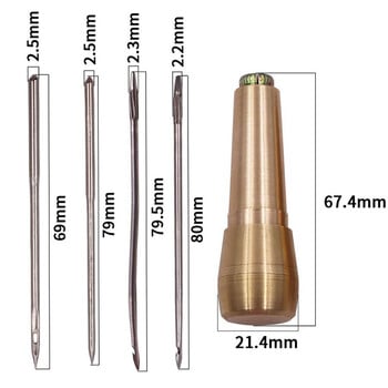 Copper Awl Kit Δερμάτινο Ραπτικό Καμβά Παπούτσια Σκηνής Εργαλεία Ραπτικής Σουβίλι Κωνικά Εργαλεία Δερμάτινο κιτ βελόνας χειροτεχνίας Επισκευή εργαλείων Ραφή με το χέρι