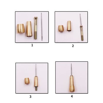 Copper Awl Kit Δερμάτινο Ραπτικό Καμβά Παπούτσια Σκηνής Εργαλεία Ραπτικής Σουβίλι Κωνικά Εργαλεία Δερμάτινο κιτ βελόνας χειροτεχνίας Επισκευή εργαλείων Ραφή με το χέρι